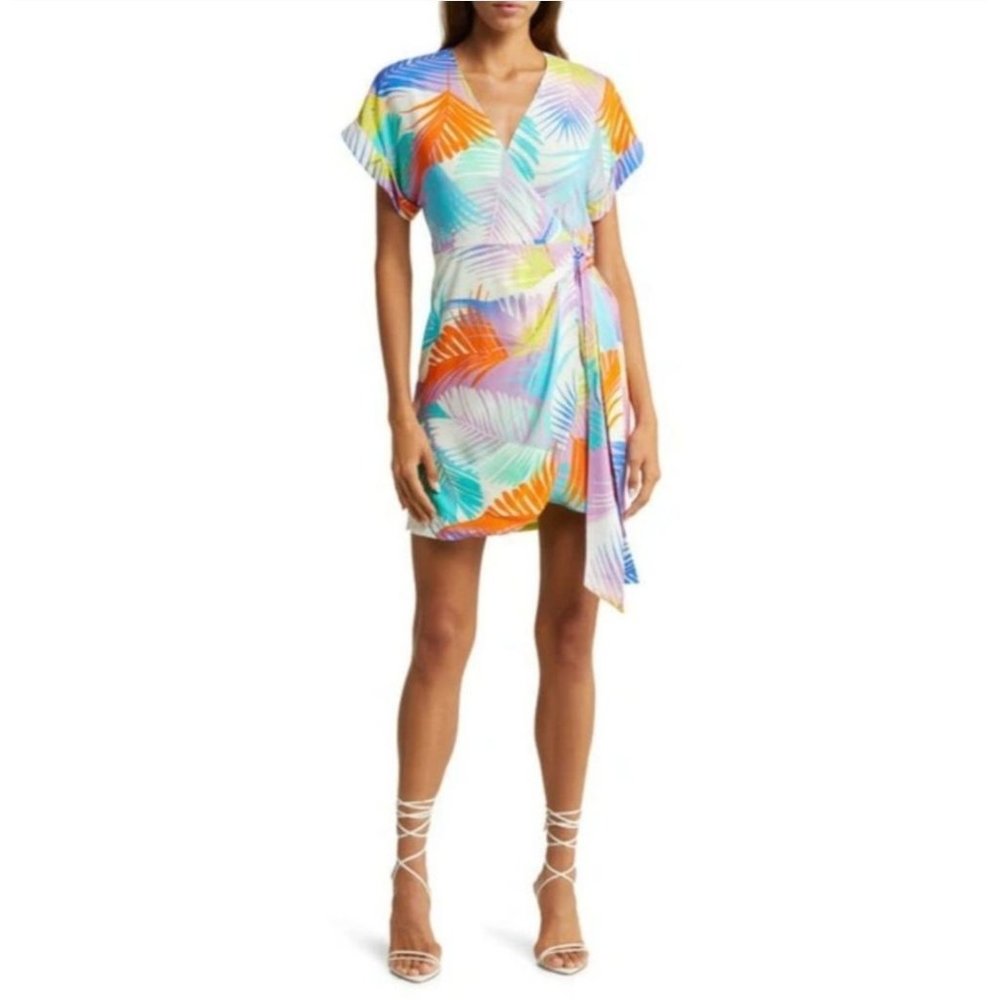 Le Superbe Desert Palm Wrap Minidress Size 6 NWT